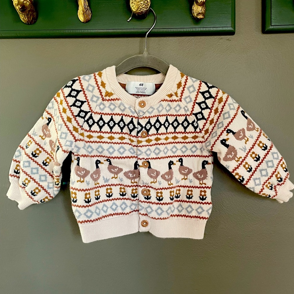 H&M fair isle duck sweater 1.5-2Y